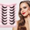 Fluffy Wispy Fox's Eye Lashes 3d Curl Volume Strip Thick And Curly Lashes For Diy Makeup At Home