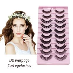 10 Pairs Artifical Lashes Hand-made Natural Long Thick Fluffy Fake Eyelashes DD-03 High Quality