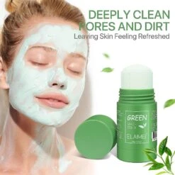 Deeply Clean Solid Green Mask With Green Tea And Natural Ingredients For Girls Women Daily Skin Cleaning