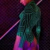 UV Reactive Neon Bodysuit - Ideal For Halloween & Christmas Parties M Green