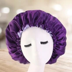 Double-layer Satin Night Cap With Adjustable Buckle Sleep Cap Ideal For Sensitive Scalps