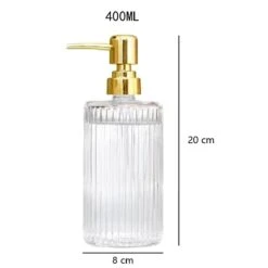 400ml Glass Lotion Bottle Press-type Dispensing Stripe Pump Head Gold Press-type Soap Liquid Bathro -Cosmetics Promotion Store 1138839597 max