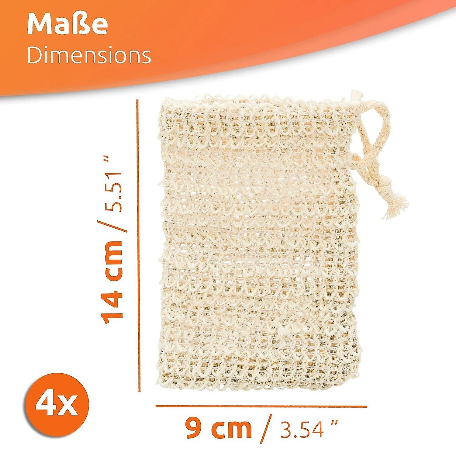 4x Sisal Soap Bag Natural Soap Net Soap Bag Soap Sponge 14cm X 9cm 5 4x Sisal Soap Bag Natural Soap Net Soap Bag Soap Sponge 14cm X 9cm - Image 5