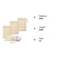 4x Sisal Soap Bag Natural Soap Net Soap Bag Soap Sponge 14cm X 9cm