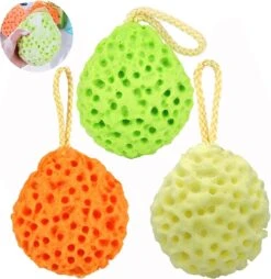 Sponges Set Of 3 Bath Sponge Shower Natural Body Sponge Honeycomb Texture Vegetable Bath Sponge For -Cosmetics Promotion Store 1184650091 max