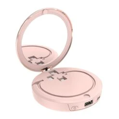 Portable Cosmetic Led Makeup Mirror Light Hand Warmer Rechargeable Power Bank Make-up Folding Beaut