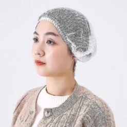 200pcs Dust Cap Head Cover Disposable Non-woven Cap Mesh Strip Cap