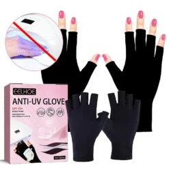 2 Pairs Anti Uv Radiation Protection Gloves Uv Protection Nail Dryer Light