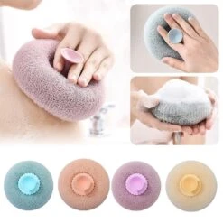 Sunflower Suction Cup Bath Ball Scrubber Light Cyan -Cosmetics Promotion Store 1219639328 max