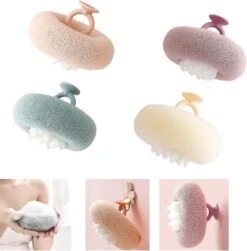 Sunflower Suction Cup Bath Ball Scrubber Light Cyan -Cosmetics Promotion Store 1219639474 max