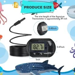 Thermomtre D'aquarium ThermomtreEau Numrique Lcd Avec Sonde Et Ventouse Thermomtre De Temprature De L'eau Pour Aquarium Aquarium Reptile Marin Habit