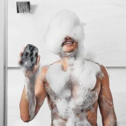 Soft Silicone Body Cleansing Brush Shower Scrubber, Gentle Exfoliating And Massage For All Kinds Of Skin Grey