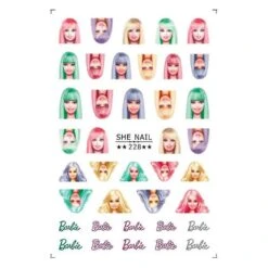 2023 Barbie Style Nail Art Stickers Sweet Girl Nail Stickers Diy Cartoon Nail Art Stickers She225 -Cosmetics Promotion Store 1298631687 max