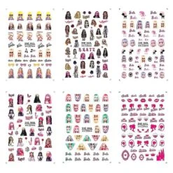 2023 Barbie Style Nail Art Stickers Sweet Girl Nail Stickers Diy Cartoon Nail Art Stickers She225
