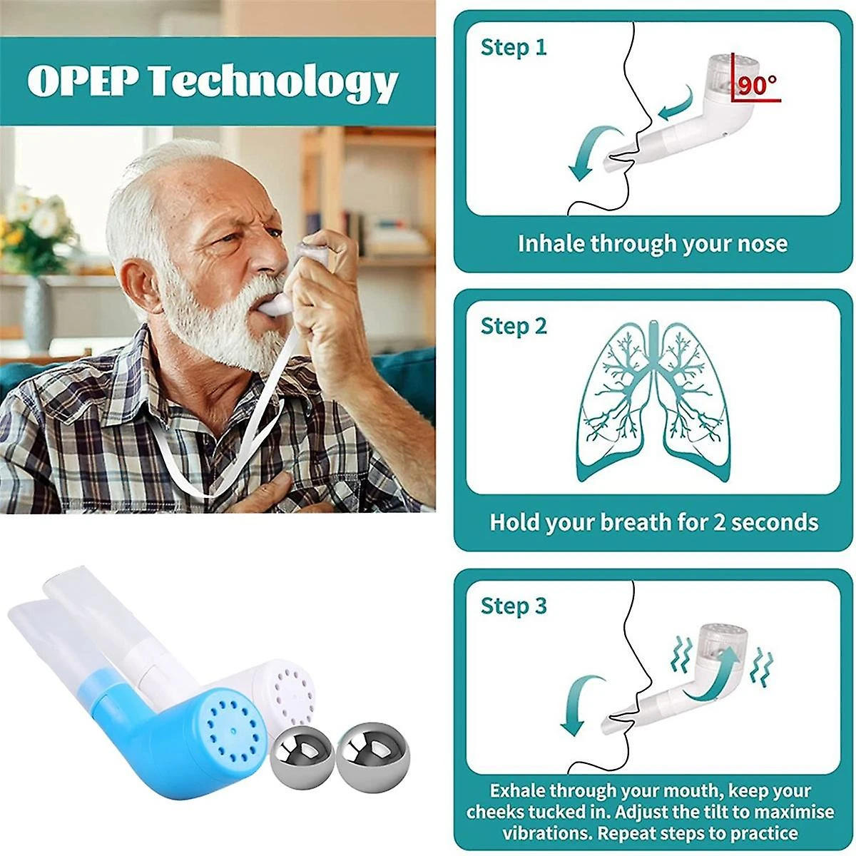 Mucus Removal Device Lung Expander Breathing Exercise Respiratory Phlegm Remover Clear -blue 1 Mucus Removal Device Lung Expander Breathing Exercise Respiratory Phlegm Remover Clear -blue