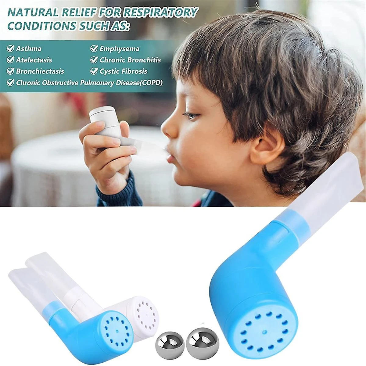 Mucus Removal Device Lung Expander Breathing Exercise Respiratory Phlegm Remover Clear -blue 4 Mucus Removal Device Lung Expander Breathing Exercise Respiratory Phlegm Remover Clear -blue - Image 4