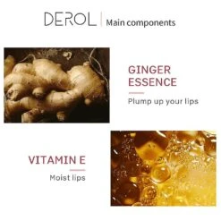 3pcs Derol Lip Plumper Set Natural Plumping Lip Gloss Lip Care Serum Set