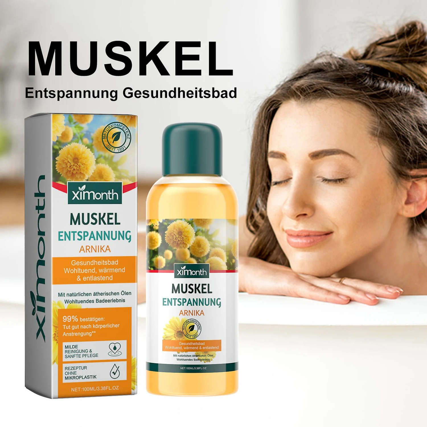 Health Bath Muscle Relaxation Bath Oil, Gentle Cleansing Body Exfoliating Bath & Shower Oil Moisturising Rejuvenating Shower Oil 1pcs - 100ml 5 Health Bath Muscle Relaxation Bath Oil, Gentle Cleansing Body Exfoliating Bath & Shower Oil Moisturising Rejuvenating Shower Oil 1pcs - 100ml - Image 5