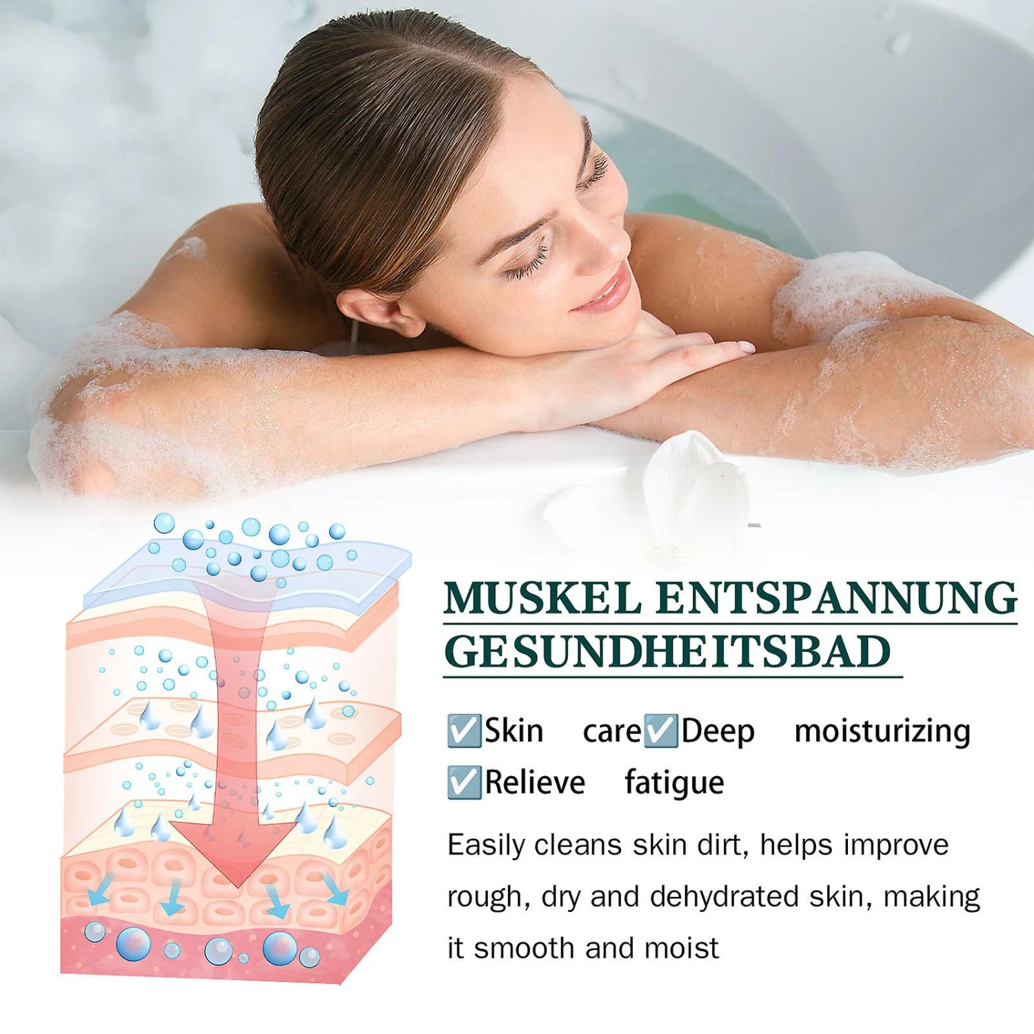 Health Bath Muscle Relaxation Bath Oil, Gentle Cleansing Body Exfoliating Bath & Shower Oil Moisturising Rejuvenating Shower Oil 1pcs - 100ml 4 Health Bath Muscle Relaxation Bath Oil, Gentle Cleansing Body Exfoliating Bath & Shower Oil Moisturising Rejuvenating Shower Oil 1pcs - 100ml - Image 4