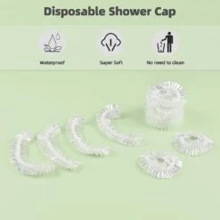 Disposable Shower Caps, 100pcs Stretchy Shower Caps Waterproof, Women's Spa, Home Use, Hotel And Hair Salon, Portable For Travel