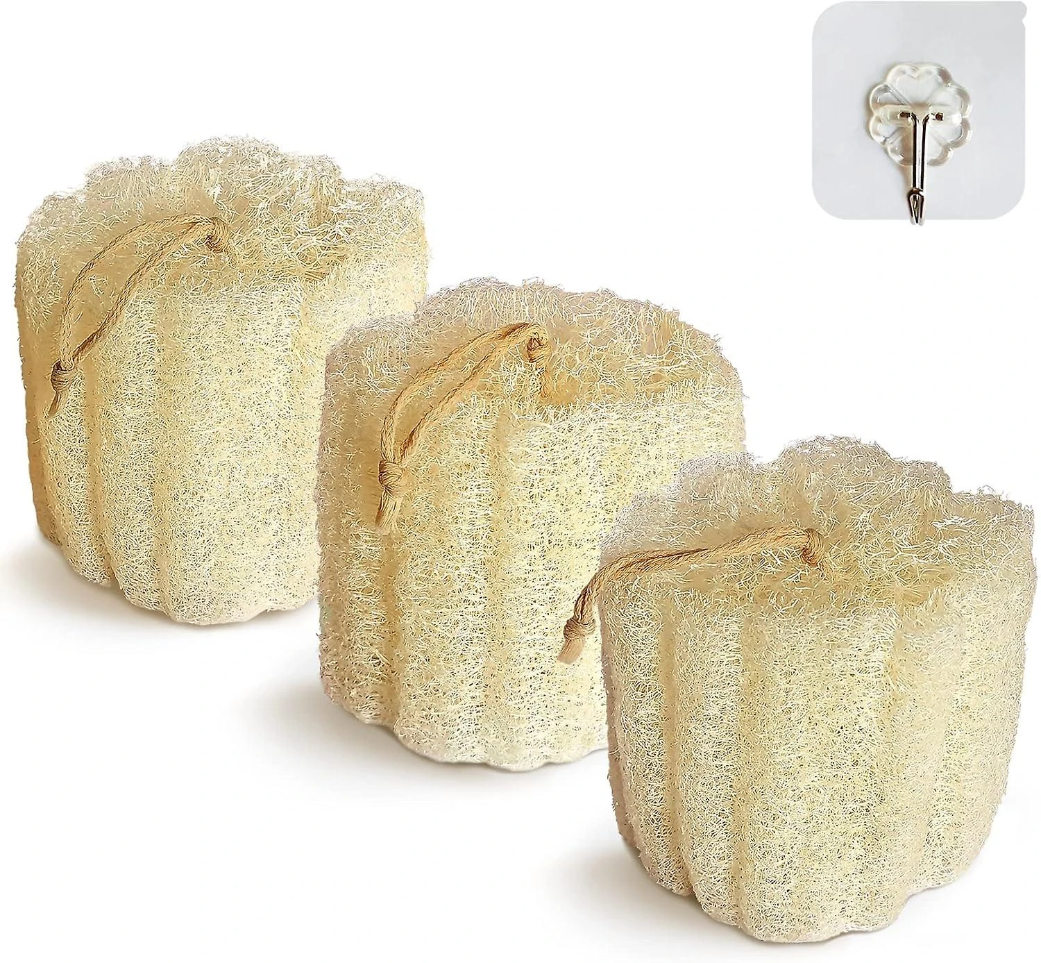 Natural Shower Loofah Sponge, Bath Exfoliating Loofah Body Scrub, 5.5" Soft And Easy Lathering Spa Loofah Sponge (3 Pack) 4 Natural Shower Loofah Sponge, Bath Exfoliating Loofah Body Scrub, 5.5" Soft And Easy Lathering Spa Loofah Sponge (3 Pack) - Image 4
