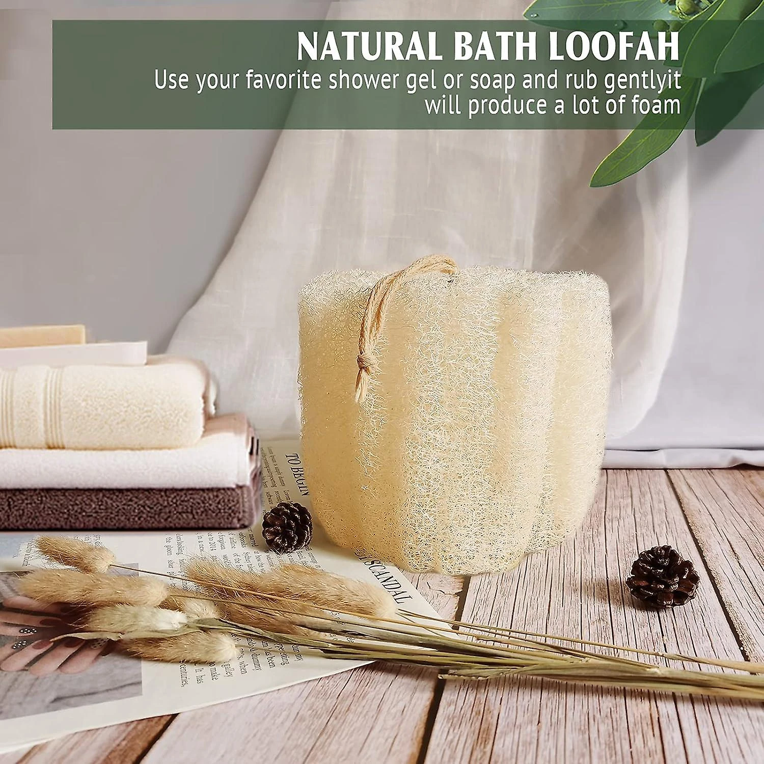 Natural Shower Loofah Sponge, Bath Exfoliating Loofah Body Scrub, 5.5" Soft And Easy Lathering Spa Loofah Sponge (3 Pack) 3 Natural Shower Loofah Sponge, Bath Exfoliating Loofah Body Scrub, 5.5" Soft And Easy Lathering Spa Loofah Sponge (3 Pack) - Image 3