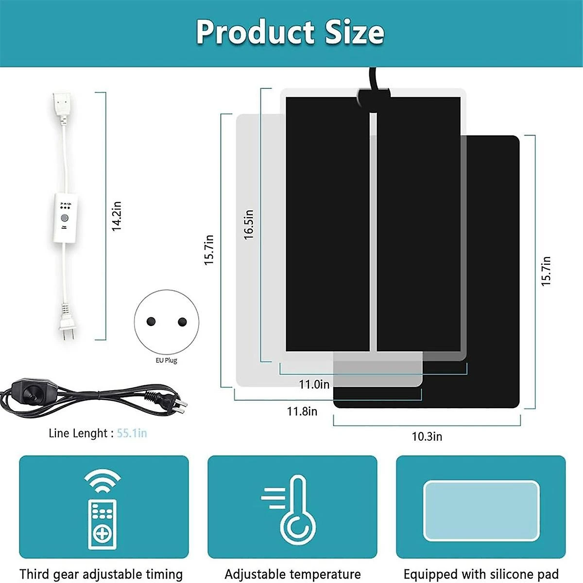 Resin Heating Mat, Epoxy Resin Curing Machine With Timer, Fast Hardening In 2 Hours, With Silicone 3 Resin Heating Mat, Epoxy Resin Curing Machine With Timer, Fast Hardening In 2 Hours, With Silicone - Image 3