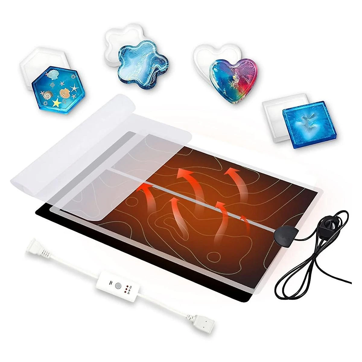 Resin Heating Mat, Epoxy Resin Curing Machine With Timer, Fast Hardening In 2 Hours, With Silicone 5 Resin Heating Mat, Epoxy Resin Curing Machine With Timer, Fast Hardening In 2 Hours, With Silicone - Image 5