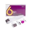 6 In 1 Derma Roller Kit Needle Skin Care Face Hair Growth Stimulation Therapy White