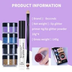 Glitter Lips Kits Waterproof & Smudge Proof Long Lasting Lipstick For Womens