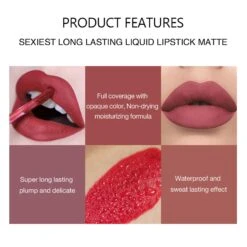 Waterproof Long Lasting Lip Gloss Waterproof Velvety Matte Liquid Lipstick