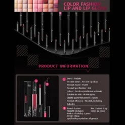 2pcs Lip Liner Matte Velvet Lipstick Set Waterproof Long Lasting Non-stick Cup