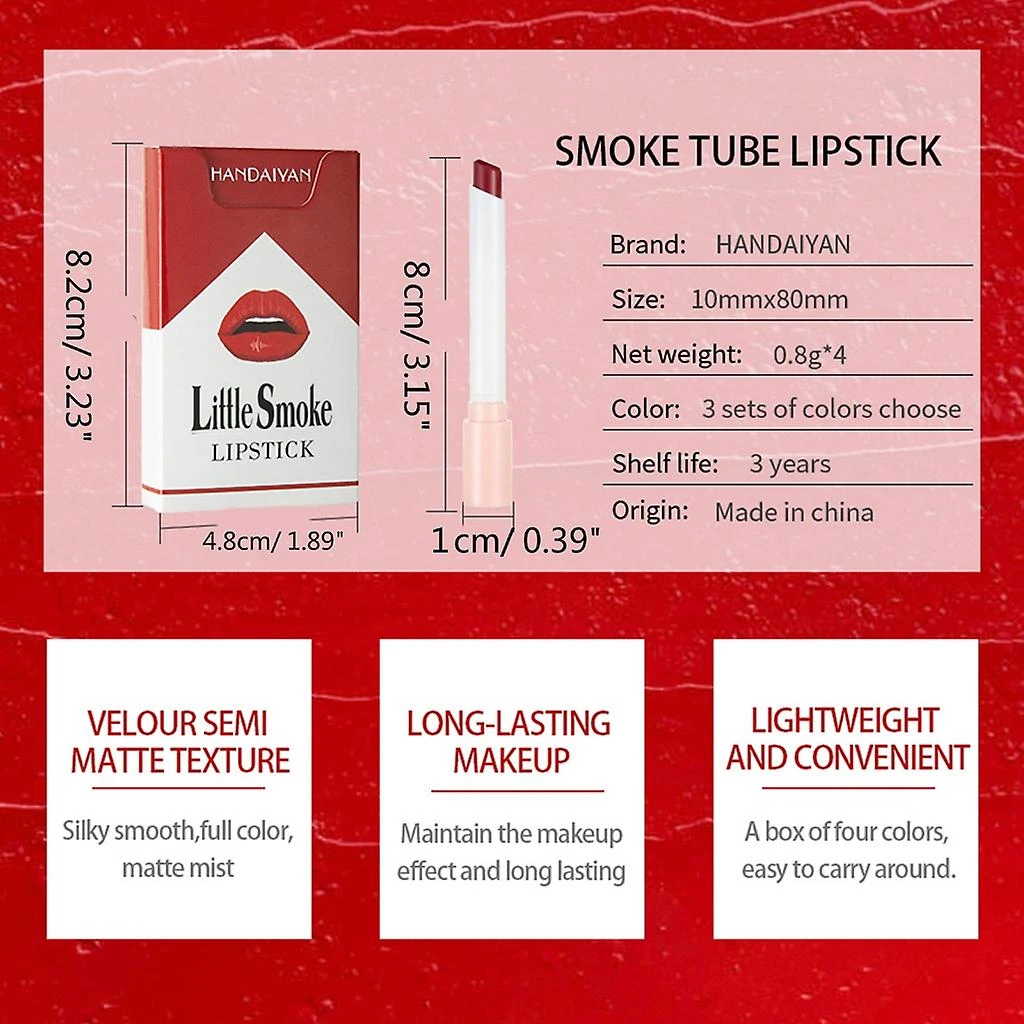4 Colors Cigarette Lipstick Velvet Lipstick Matte Lip Balm For Women Girls C 4 4 Colors Cigarette Lipstick Velvet Lipstick Matte Lip Balm For Women Girls C - Image 4