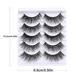 Natural Faux Mink Lashes 5 Pairs Pack Light Volume Short Wispy Eye Lashes 46