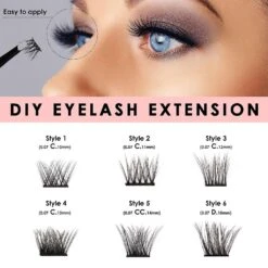DIY Eyelash Extension Kit, Cluster Eyelash Extensions,72 Individual Lashes Kit -Cosmetics Promotion Store 1379704572 max