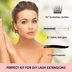 DIY Eyelash Extension Kit, Cluster Eyelash Extensions,72 Individual Lashes Kit -Cosmetics Promotion Store 1379704621 max