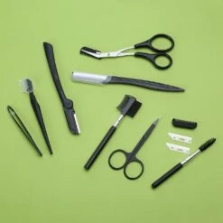 Eyebrow Kit Multipurpose Brow Shaper Grooming Trimming Set Eyebrow Tweezer Kit Eleven Pieces