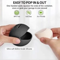 Makeup Sponge Holder,Silicone Beauty Sponge Protective Carrying Case For Travel Black -Cosmetics Promotion Store 1379705637 max