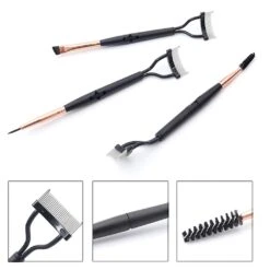 Arced Eyelash Comb With Eyebrow Brush Eyeliner Brush Double-end Eyelash Brush Eyebrow Brush Lotus Color -Cosmetics Promotion Store 1379705756 max