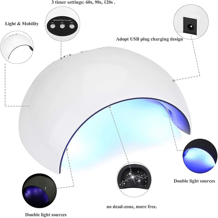 36W UV LED Nail Dryer, Ultra-portable UV Nail Dryer Lamp Nail Dryer Curing For Fingernail & Toenail 5 36W UV LED Nail Dryer, Ultra-portable UV Nail Dryer Lamp Nail Dryer Curing For Fingernail & Toenail - Image 5