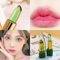 Natural Aloe Vera Balm Jelly Lipstick Charming Shine Long-lasting Moisturizing Lip Makeup Temperature Color Changing New -Cosmetics Promotion Store 1396536685 max