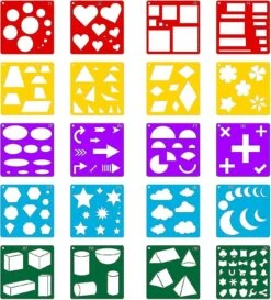 20 Pcs Kids Drawing Stencil Shapetracingtemplates Basic Shape Templates Geometry Shape Stencils Reusable Diy Painting Stencils