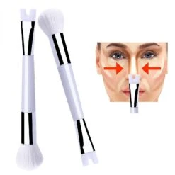 Beauty Nose Contour U-shaped Makeup Brush, 2-in-1 Precision Duo Contour Brush, Perfect For Contouring The Nose Innovative And Unique Dual-end Brush White