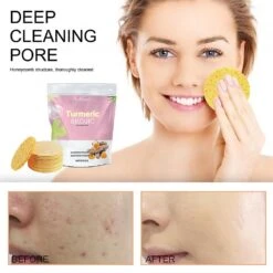 30Pcs Turmeric Cleansing Face Pads,Natural Compressed Facial Exfoliating Sponge -Cosmetics Promotion Store 1430848814 max