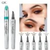 QIC Four-Claw Sketch Eyebrow Pencil Black Brown Gray Liquid Eye Brow Pencil Waterproof Long Lasting 3d Microblading Eyebrow Pen Black NO.04