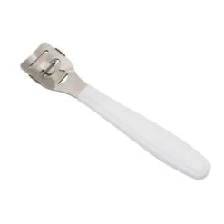 Professional Stainless Steel Callus Corn Hard Skin Remover Plastic Handle Foot R White