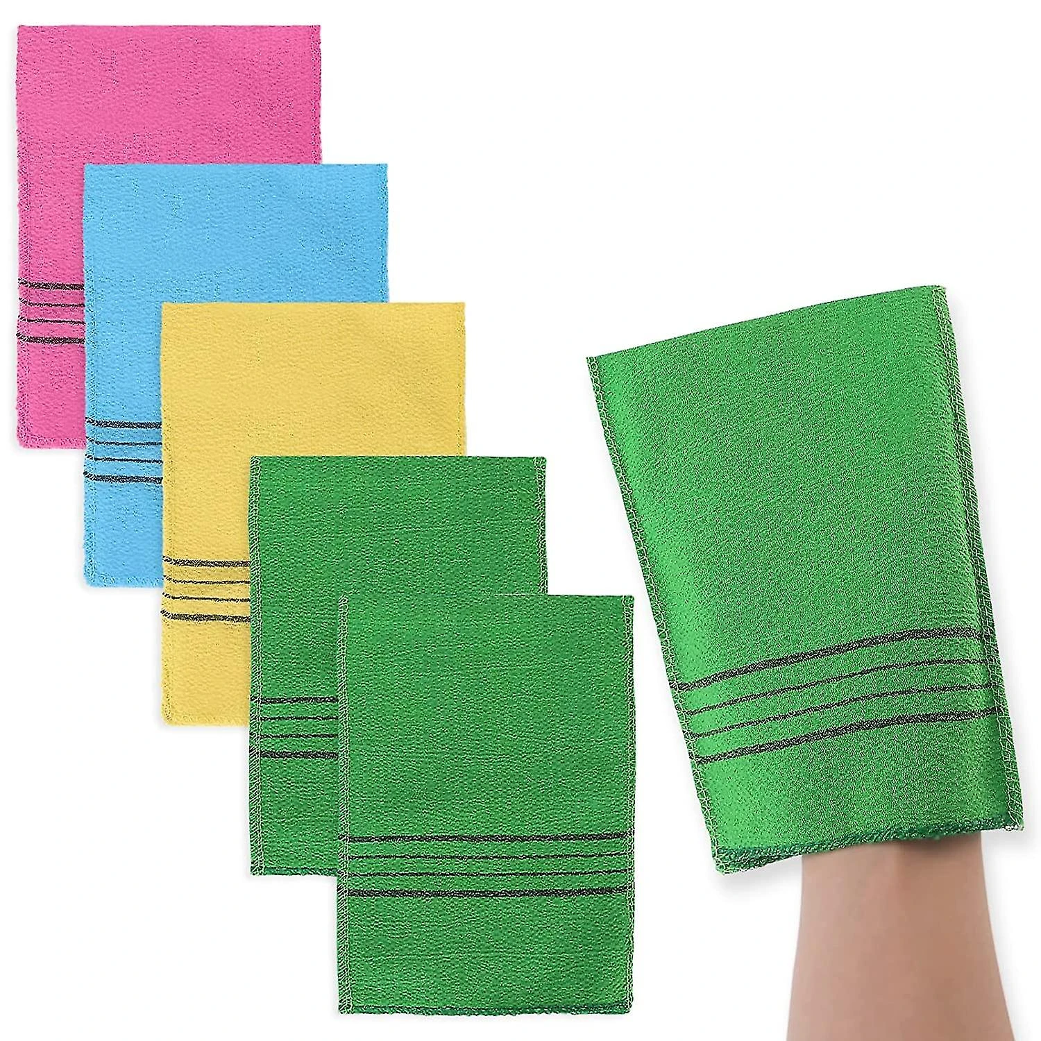 5 Pcs Exfoliating Mitt Asian Korean Exfoliating Washcloth,reusable Double Sided Exfoliating Gloves Dead Skin Towels Bath Accessories 5 5 Pcs Exfoliating Mitt Asian Korean Exfoliating Washcloth,reusable Double Sided Exfoliating Gloves Dead Skin Towels Bath Accessories - Image 5