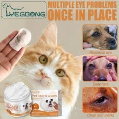 Pet Wet Wipes 60 Count For Cat Dog Eye Stain Cleaning Pads Portable Wet Pads Tow -Cosmetics Promotion Store 1454563096 max