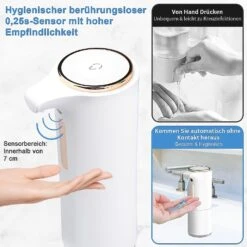 Automatic Soap Dispenser, 300ml Touchless Electric Sanitizer Dispenser With USB Rechargeable, IPX4 Waterproof Electric Soap Dispenser For Kitchens And