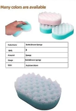 Body Shower Bath Sponge Multicolor Exfoliating Sponge - Pack Of 3 Bath Scrubber -Cosmetics Promotion Store 1456013424 max